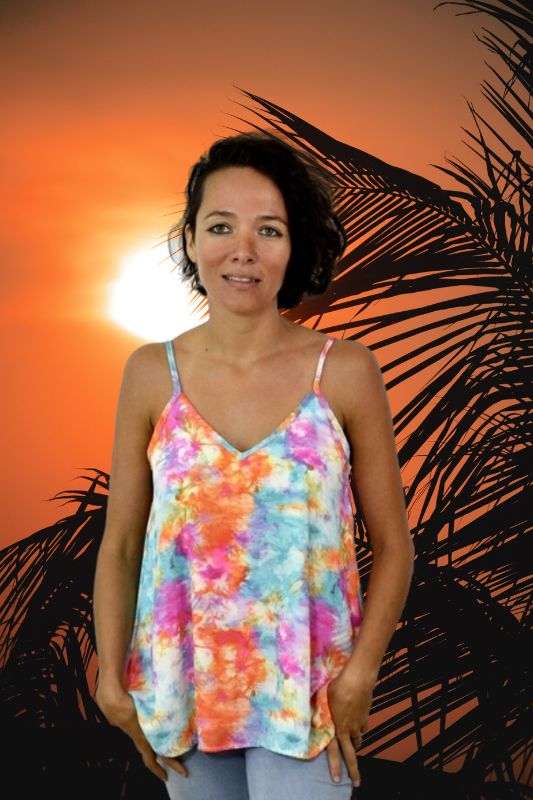 Peach Love Rainbow Swing Tank Top Made USA