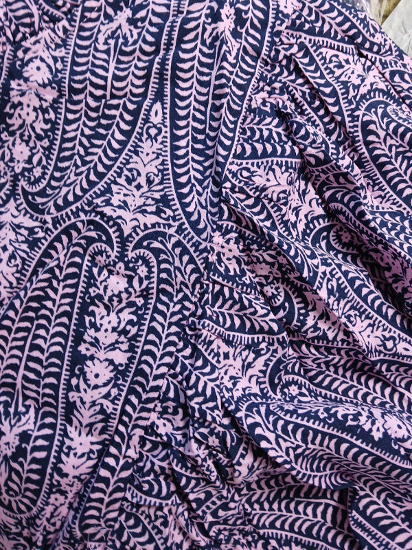 Jodifl Geo Print Babydoll Dress - Navy Pink