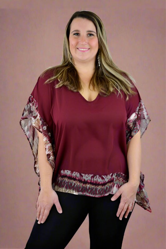 Janette Plus Print Kimono Blouse