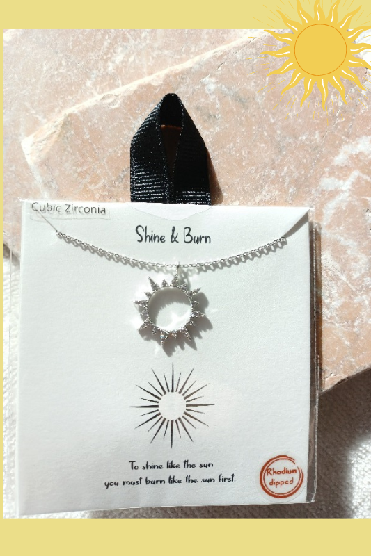 "Shine & Burn" CZ Charm Gift Necklace - Silver