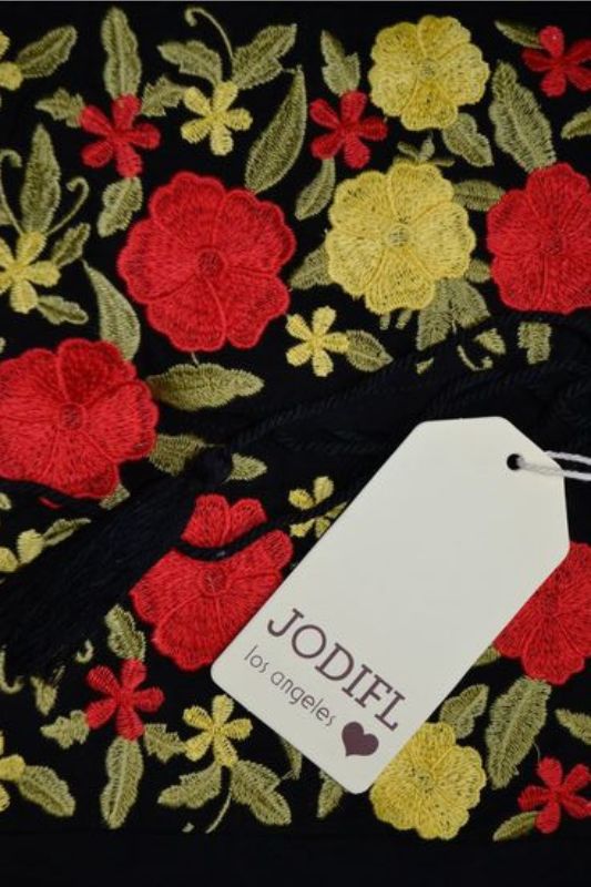 Jodifl Embroidered Tunic Dress - Black