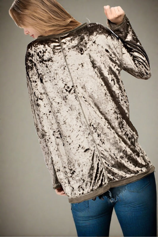 Mittoshop Crush Velvet Top - Olive