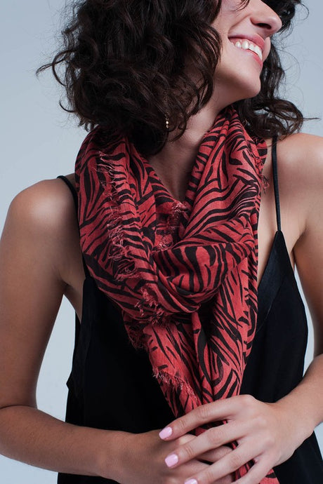 Red Zebra Scarf Made in Italy
