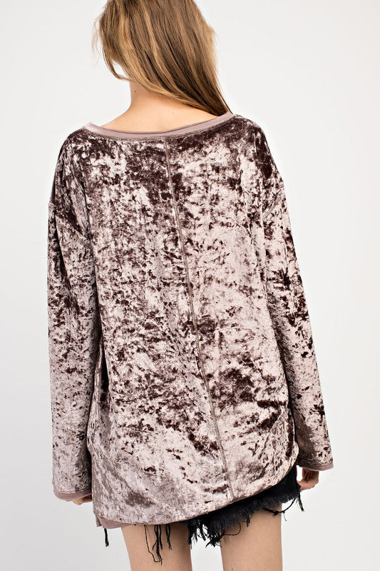 Mittoshop Crush Velvet Top - Mocha