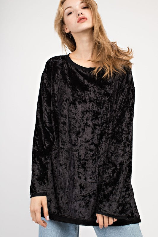 Mittoshop Crush Velvet Top - Black
