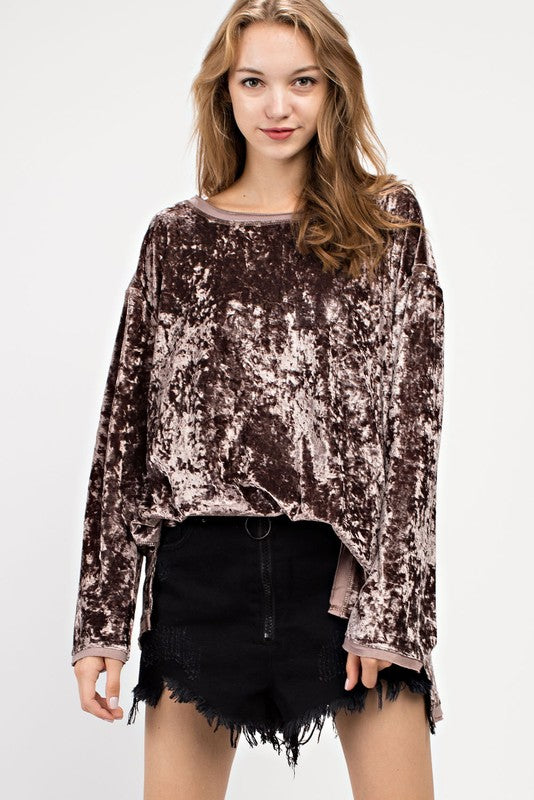 Mittoshop Crush Velvet Top - Mocha