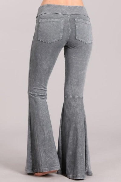 Chatoyant Back Pocket French Terry Bell Bottom Pants