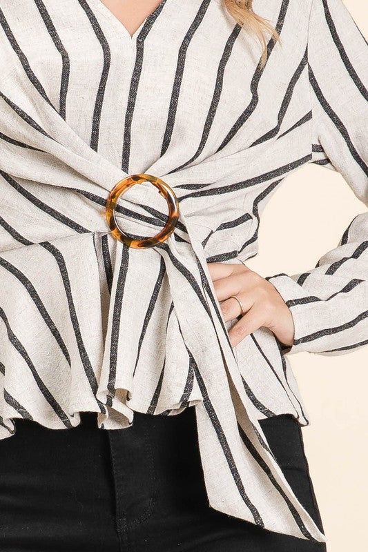 Lumiere Bethany Top - Stripe Natural/Black