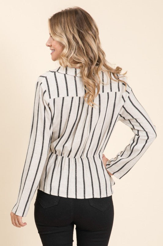Lumiere Bethany Top - Stripe Natural/Black