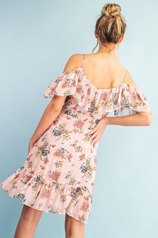 Eesome Adeline Floral Wrap Dress - Blush