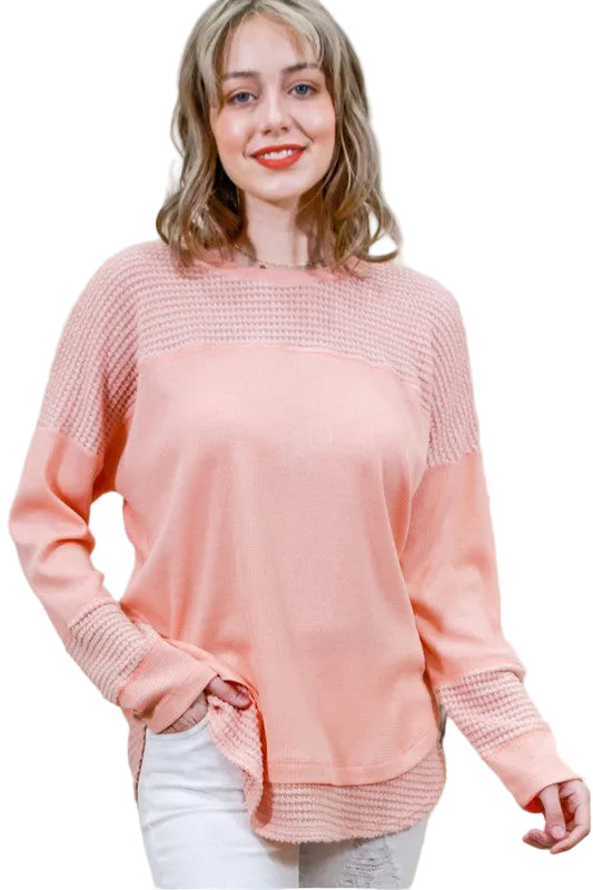 My Story Round Neck Top - Peach