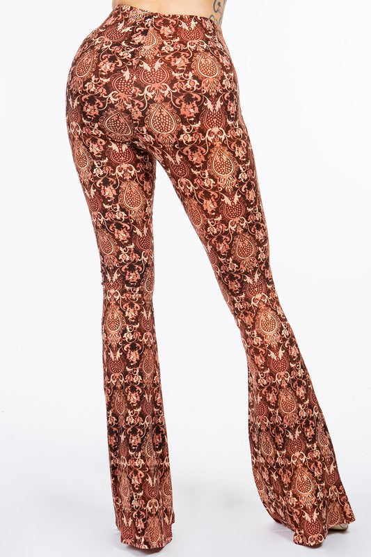 Bear Dance Baroque Skinny Brushed Pants - Burgundy