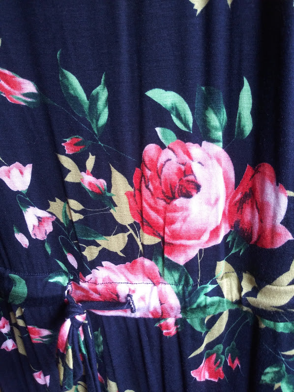 12PM by Mon Ami Jersey Floral Jumpsuit - Navy