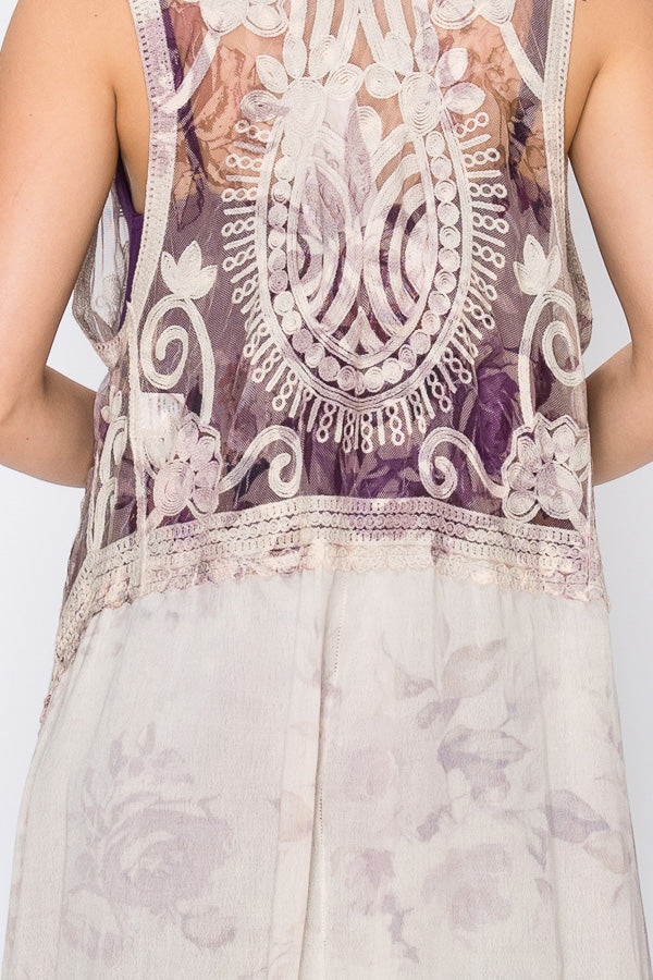 Origami Brocade Vest - Natural