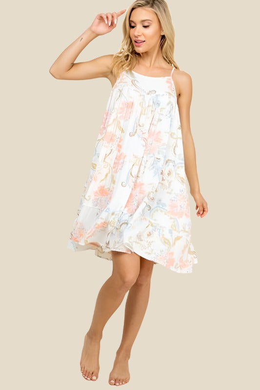 Kylie Paige Tall Babydoll Dress - Off White