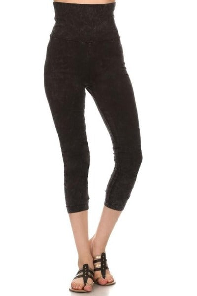 Chatoyant Foldover Waist Capri Leggings - Many Colors
