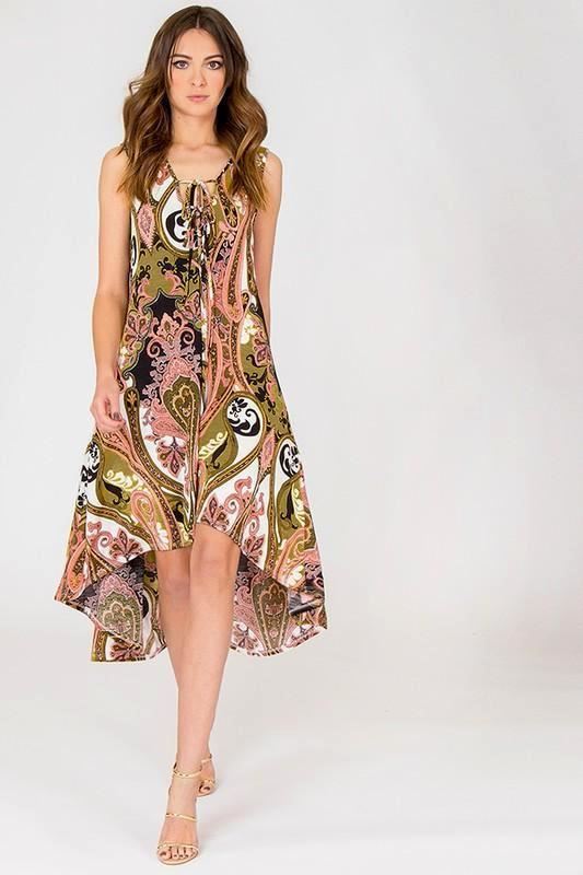 Marakesh Mod Paisley Hi Lo Dress USA