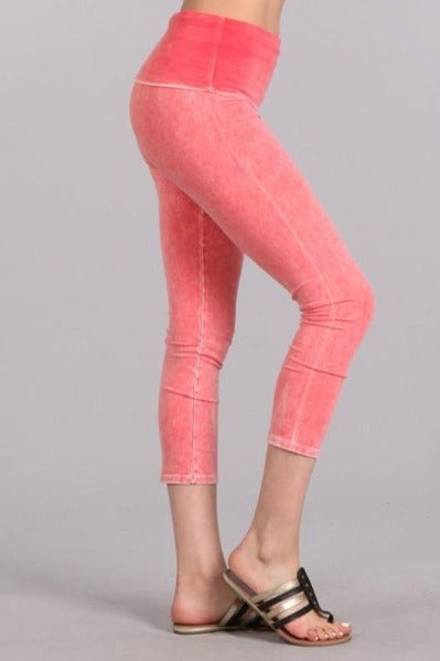 Chatoyant Foldover Waist Capri Leggings - Many Colors