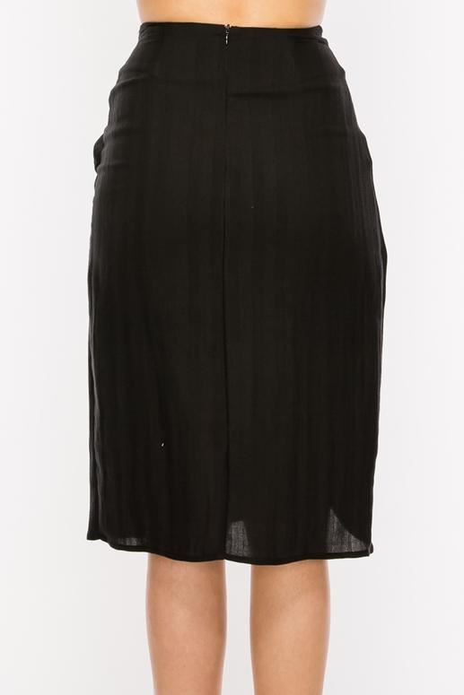 Soft Chic Wrap Tie Skirt - Black