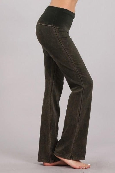 Chatoyant Foldover Waist Bootcut Yoga Pants