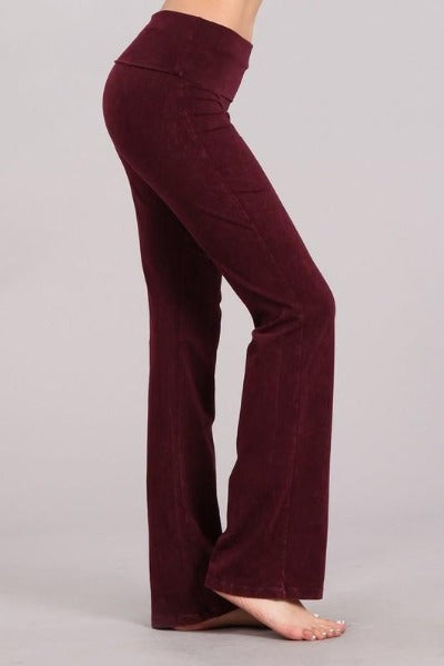 Chatoyant Foldover Waist Bootcut Yoga Pants