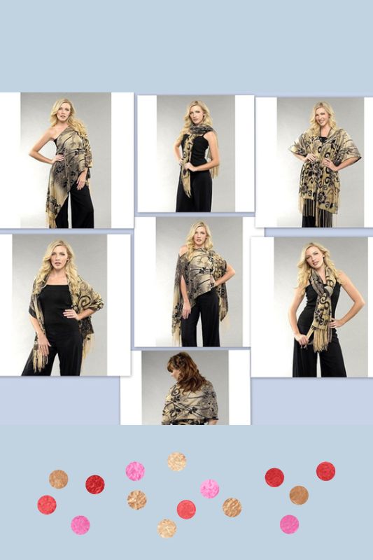 7 Ways to Wear Kokomo Authentic Fringe Scarf Shawl - Multiple Colors