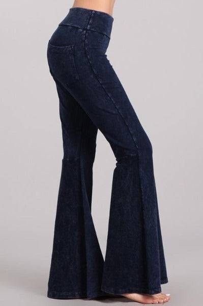 Chatoyant Back Pocket French Terry Bell Bottom Pants