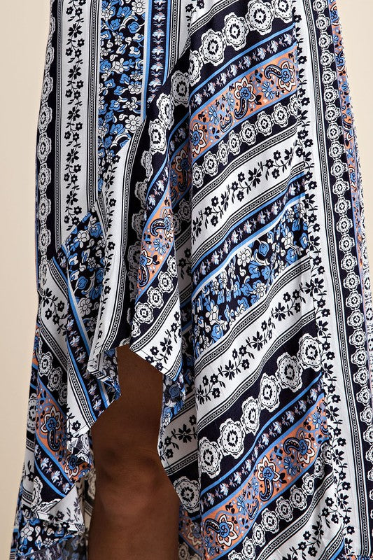 Kori Leila Ruffle Hi Lo Skirt - Blue