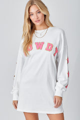 Howdy Patch Crewneck Oversize Sweatshirt Tunic - Ivory