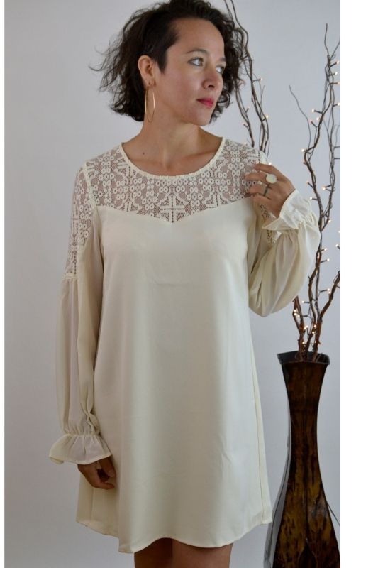 *SALE Umgee Sweetheart Lace Dress - Cream