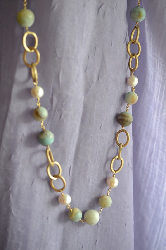 Multicolor Amazonite Necklace 38"