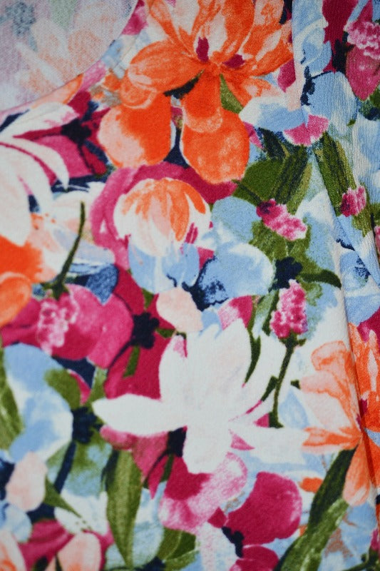 *PRICE DROP Peach Love Floral Dress - Orange Magenta