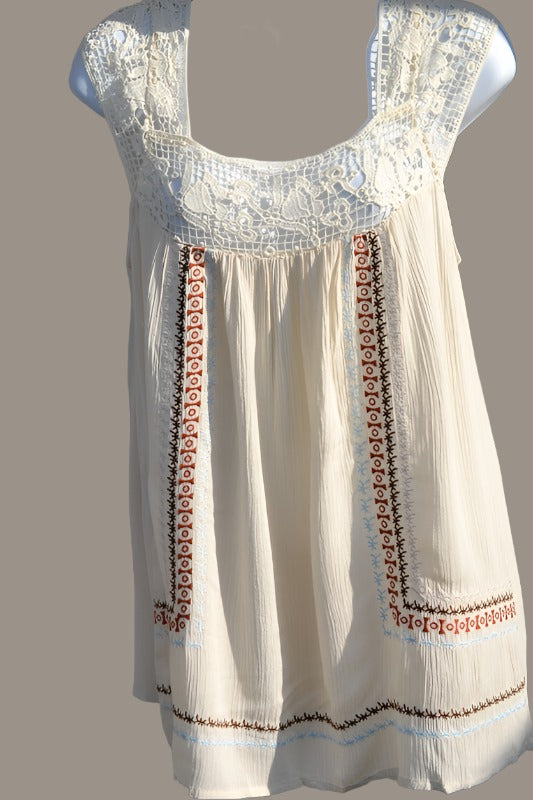 Love Stitch Shabby Chic Embroidered Tunic