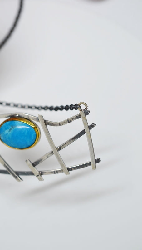 Sterling Silver Turquoise Statement Necklace