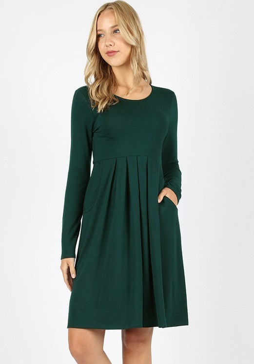 Serene Magical Winter Dress - Hunter Green