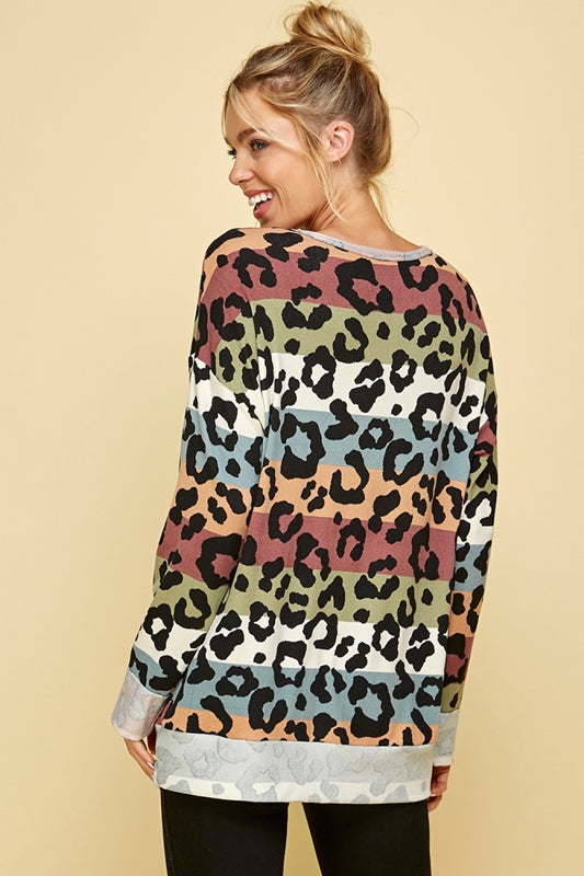 Lime N Chili Oakley Top - Leopard Stripe