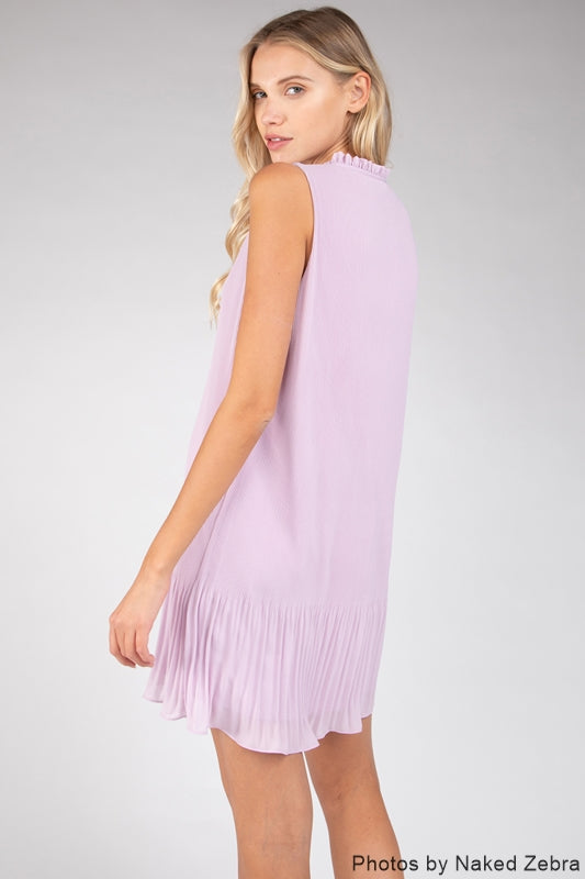 Kirsten Mini Pleated Dress - Lavender