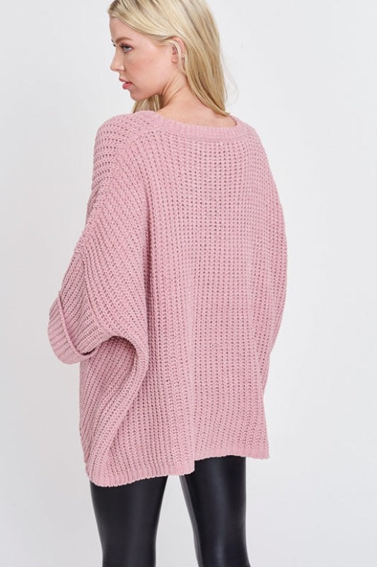 Morning Hush Loose Poncho Top - Mauve