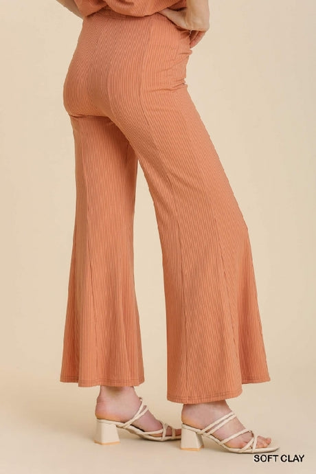 Umgee Soft Flare Bell Pants - Soft Clay