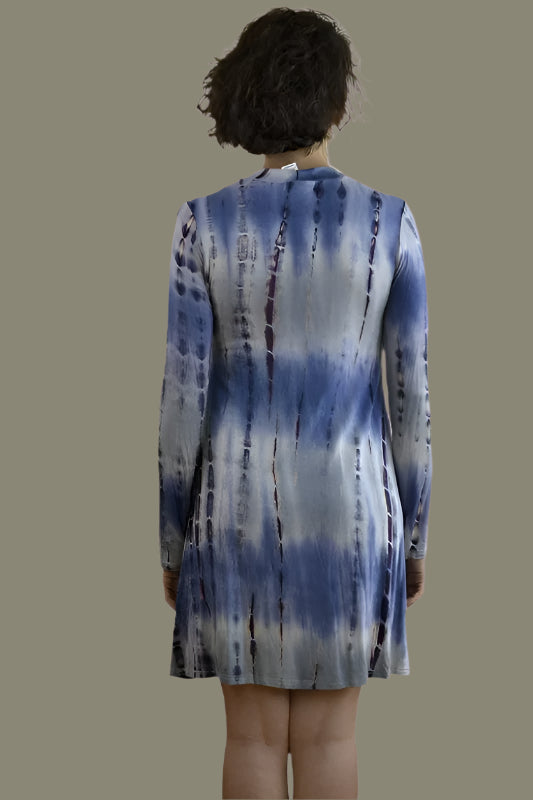 Bamboo Tie Dye Jersey Dress - Indigo