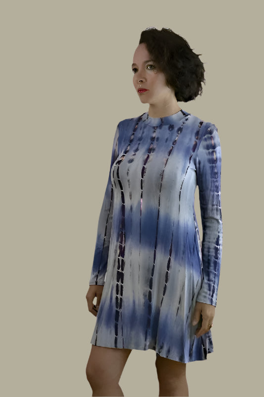Bamboo Tie Dye Jersey Dress - Indigo