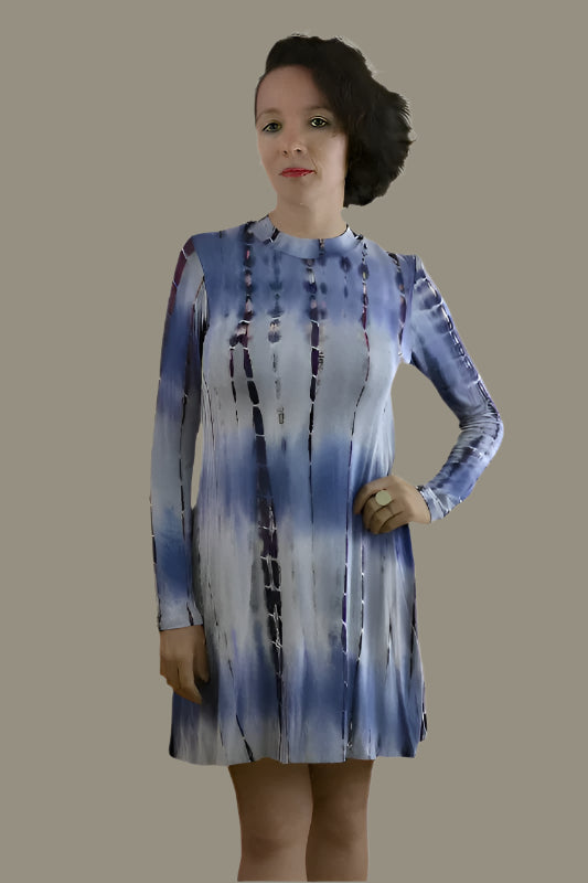 Bamboo Tie Dye Jersey Dress - Indigo