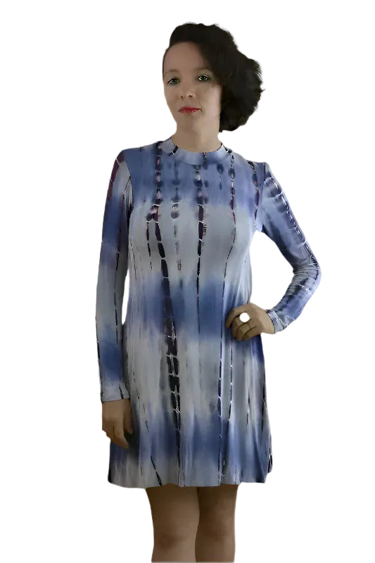 Bamboo Tie Dye Jersey Dress - Indigo