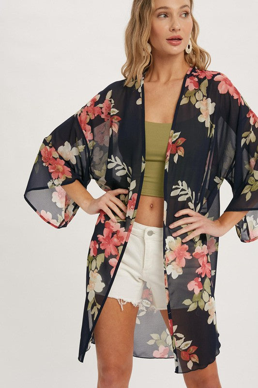 Floral Chiffon Kimono
