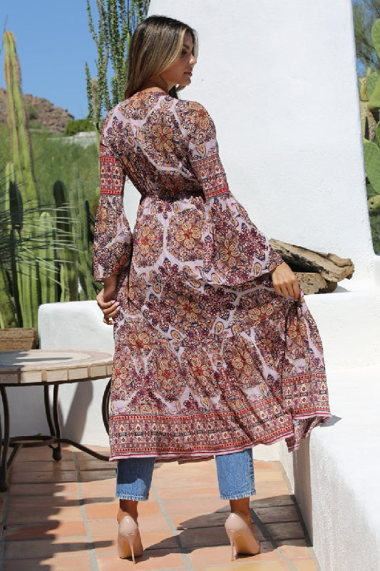 Angie Boho Kimono - Lilac