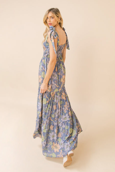 Flying Tomato Love Colette Maxi Dress - Dusty Blue