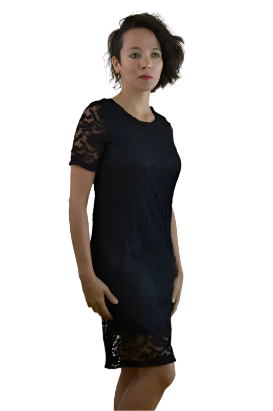 Little Black Lace Dress by Ezra