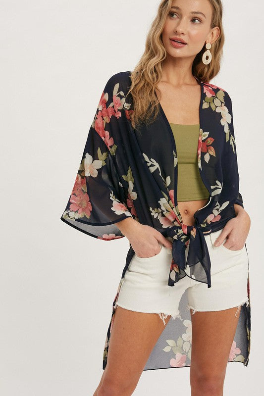Floral Chiffon Kimono