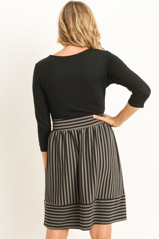 Gilli Black Gray Stripes Dress