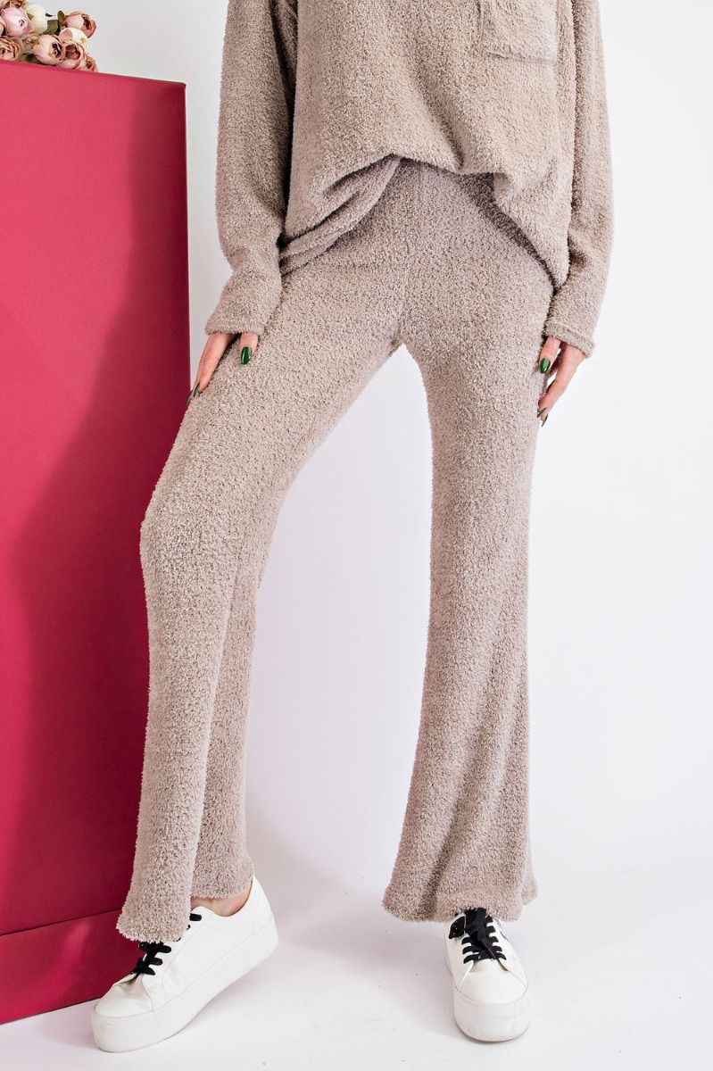 Easel Fuzzy Brushed Flare Lounge Pants - Cloud Grey